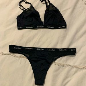 Calvin Klein bralette and thong set. NWOT.